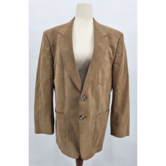 Vtg UltraSuede Men's S/M Beige Blazer - Picture 1 of 14